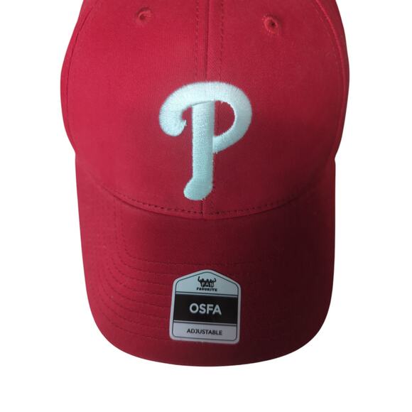 MLB Fan Favorite Philadelphia Phillies Red Men Structured Adjustable Hat Cap NEW - Picture 2 of 10